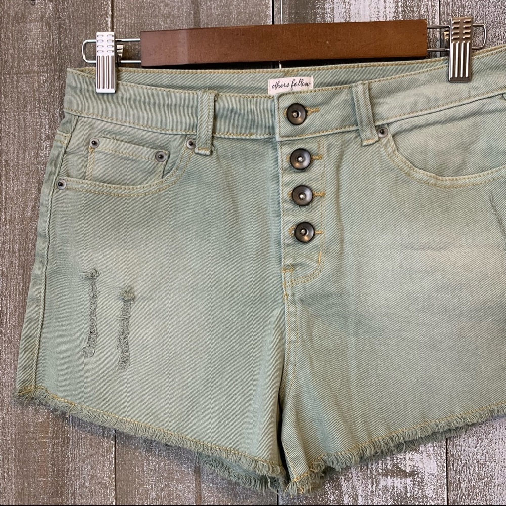 {others follow} sage green cut off shorts NWT